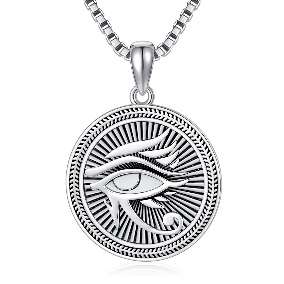 Collier en argent sterling avec pendentif œil du diable pour hommes-1