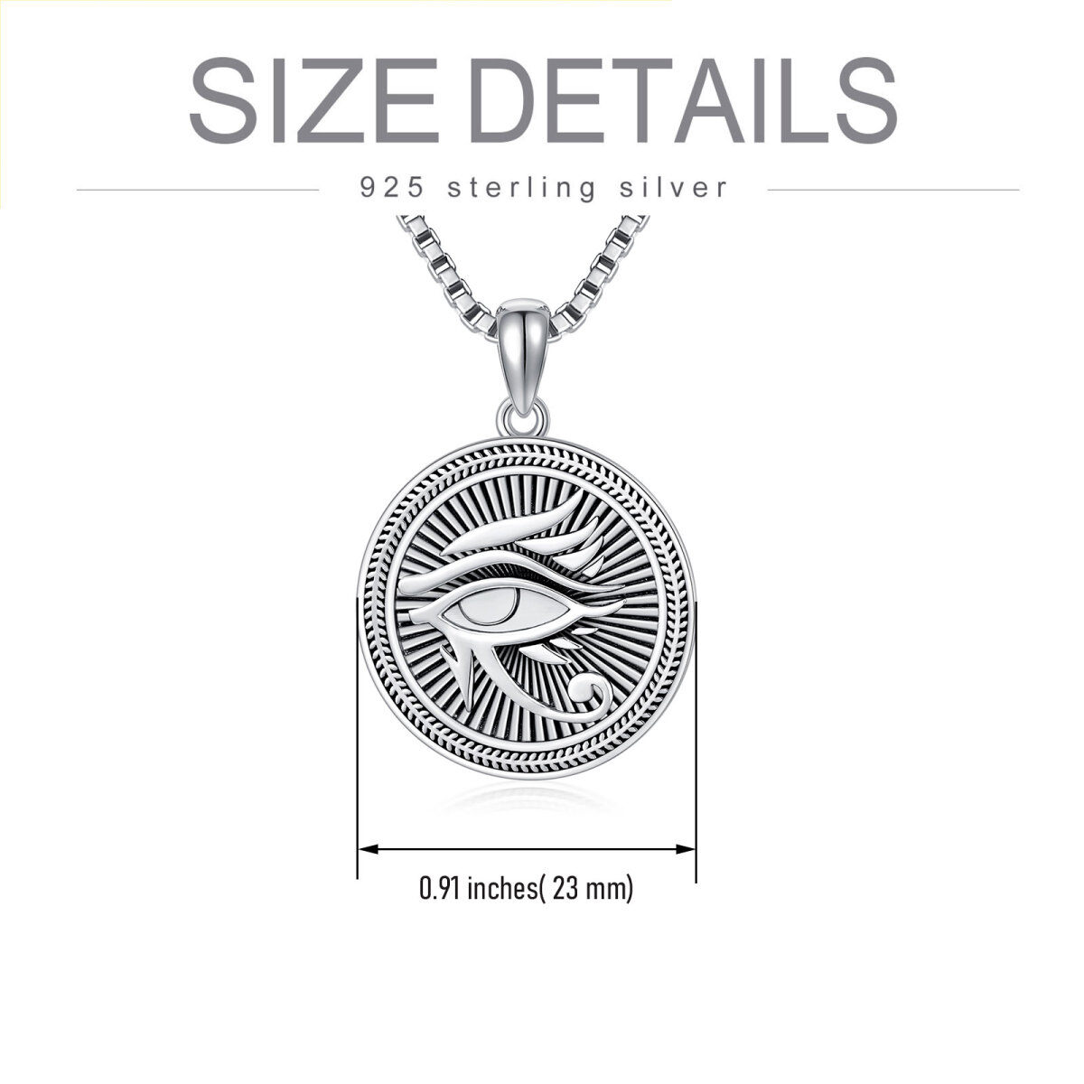 Sterling Silver Devil's Eye Pendant Necklace for Men-6