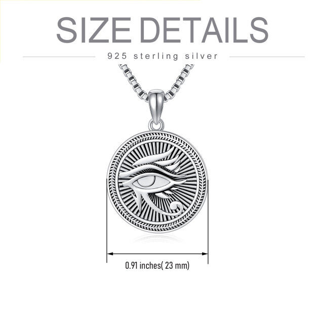 Sterling Silver Devil's Eye Pendant Necklace for Men-5