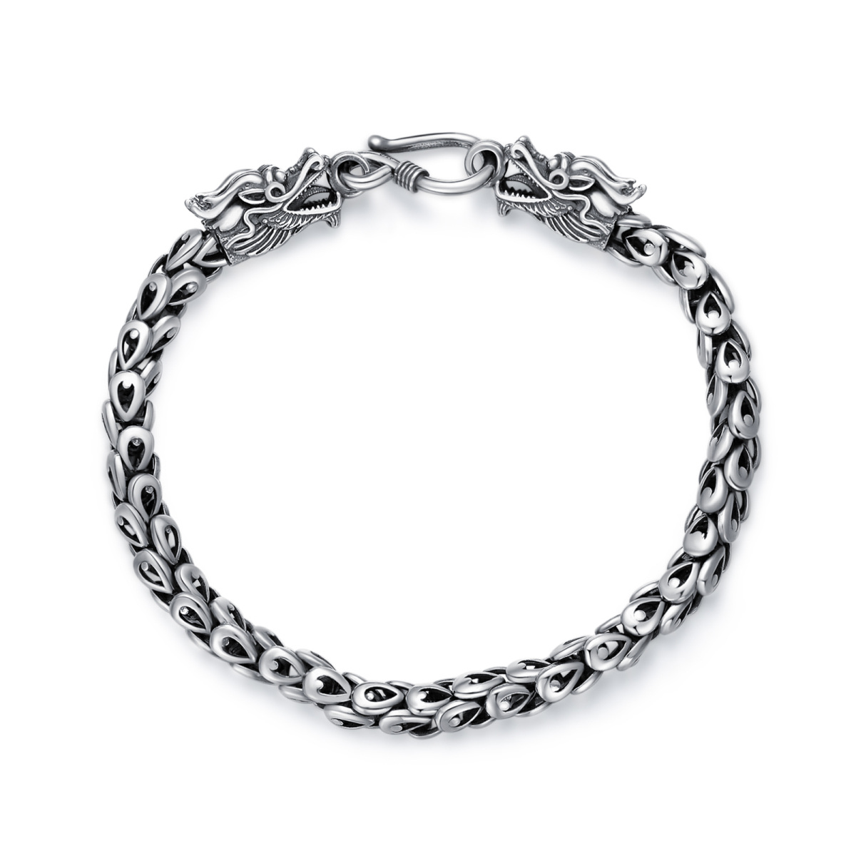 Sterling Silber Drachenkette Armband für Männer-1