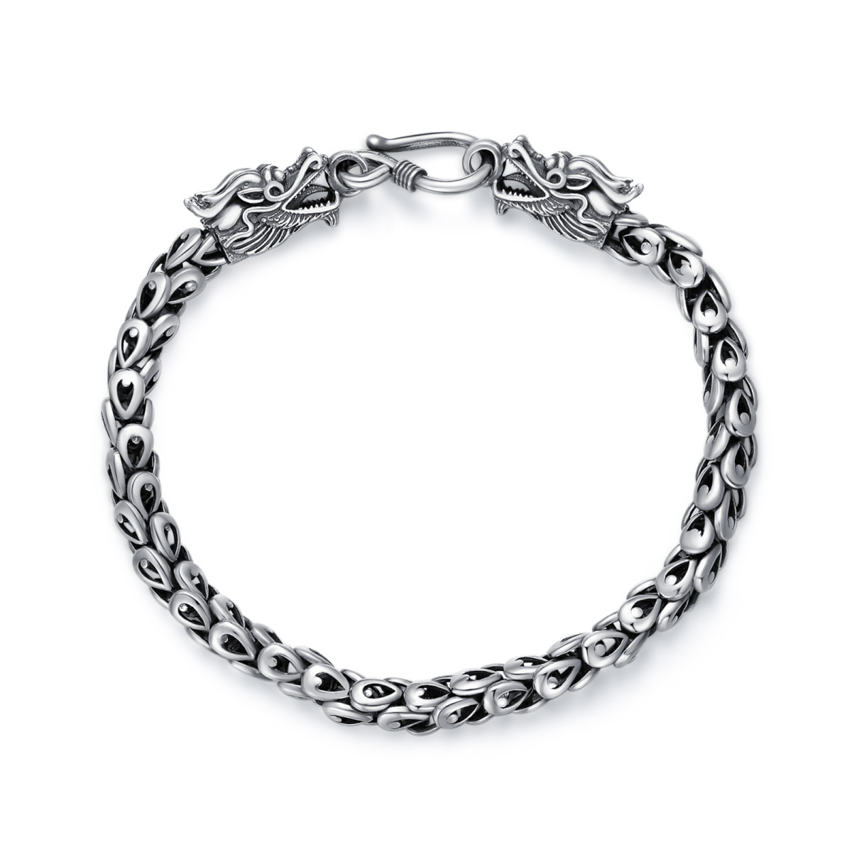 Pulsera de plata de ley con cadena de dragón para hombre-1