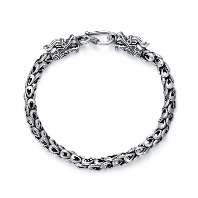 Sterling Silber Drachenkette Armband für Männer-0
