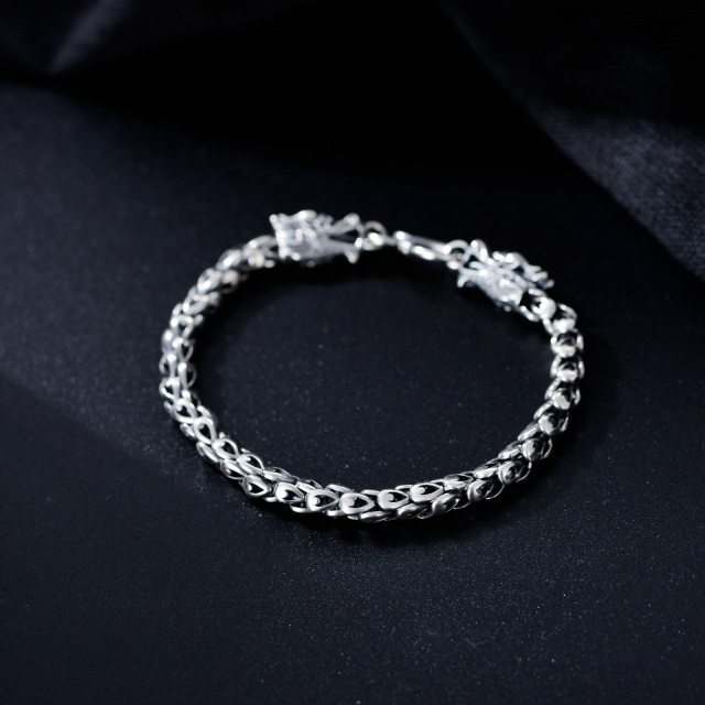 Sterling Silver Dragon Chain Bracelet for Men-2