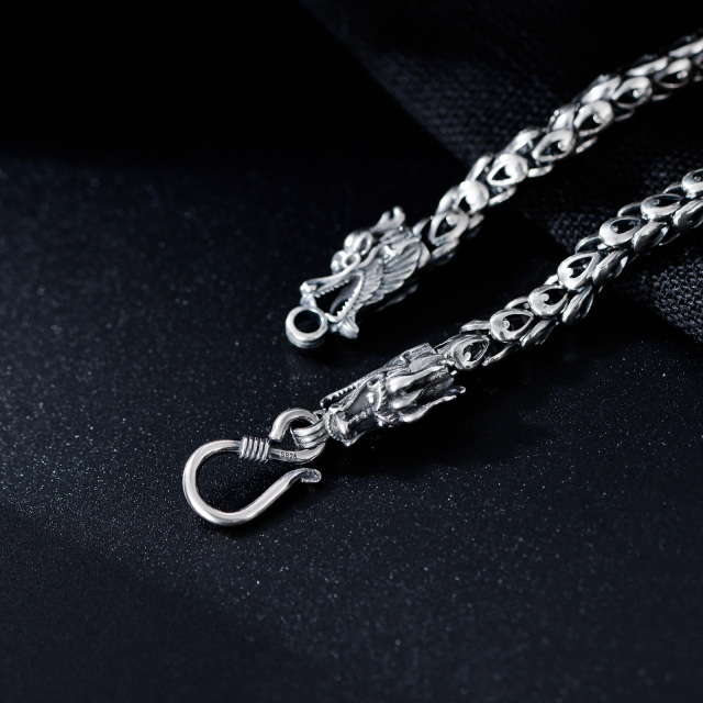 Sterling Silber Drachenkette Armband für Männer-3