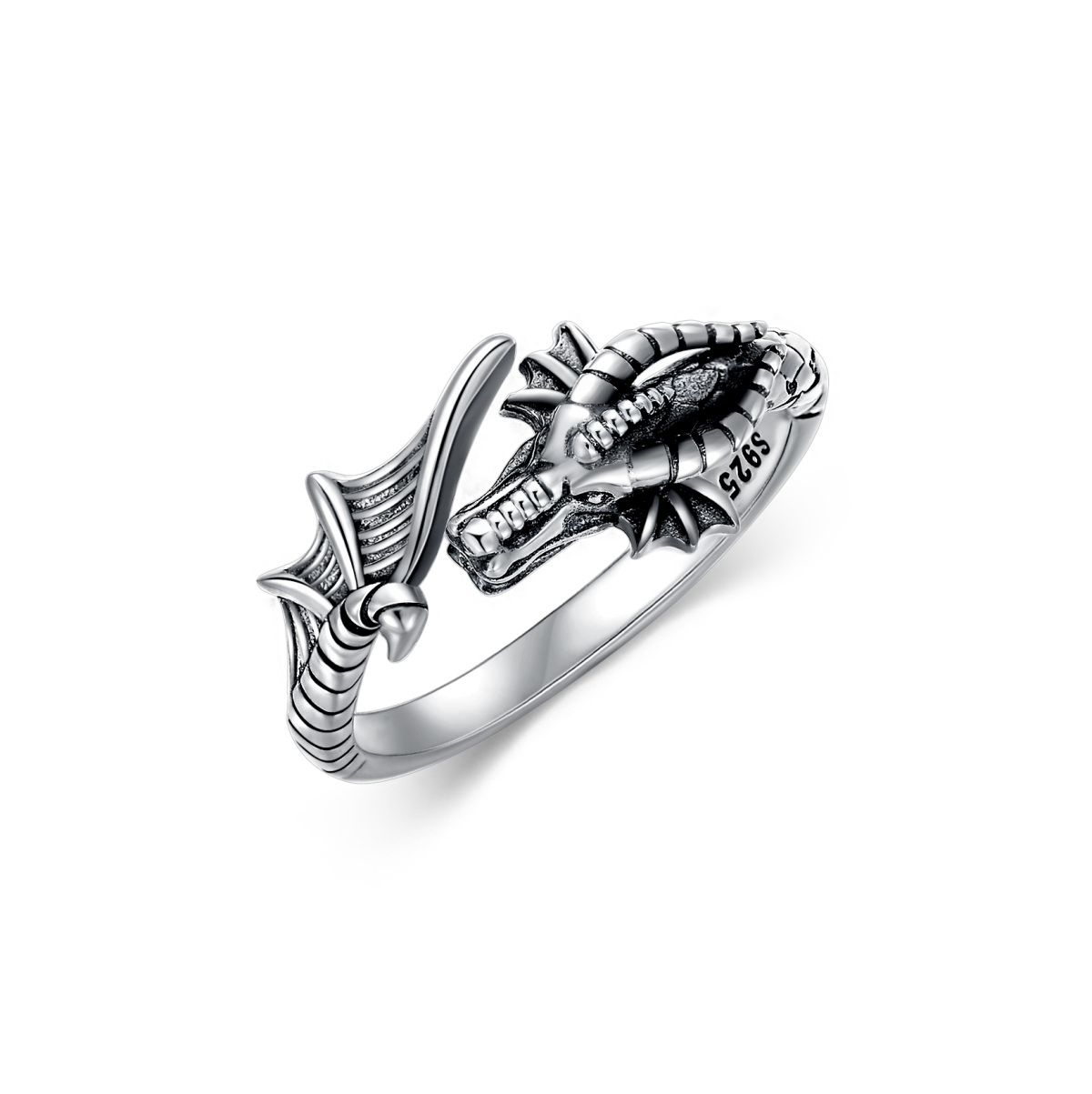 Sterling Silber Drachen Ring-1