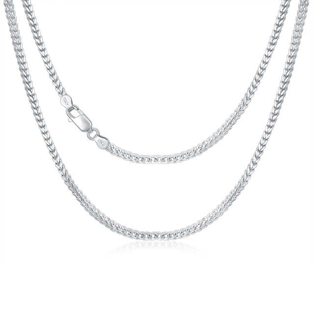 Sterling Silver Wheat Chain Necklace-0