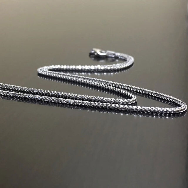 Sterling Silver Wheat Chain Necklace-3