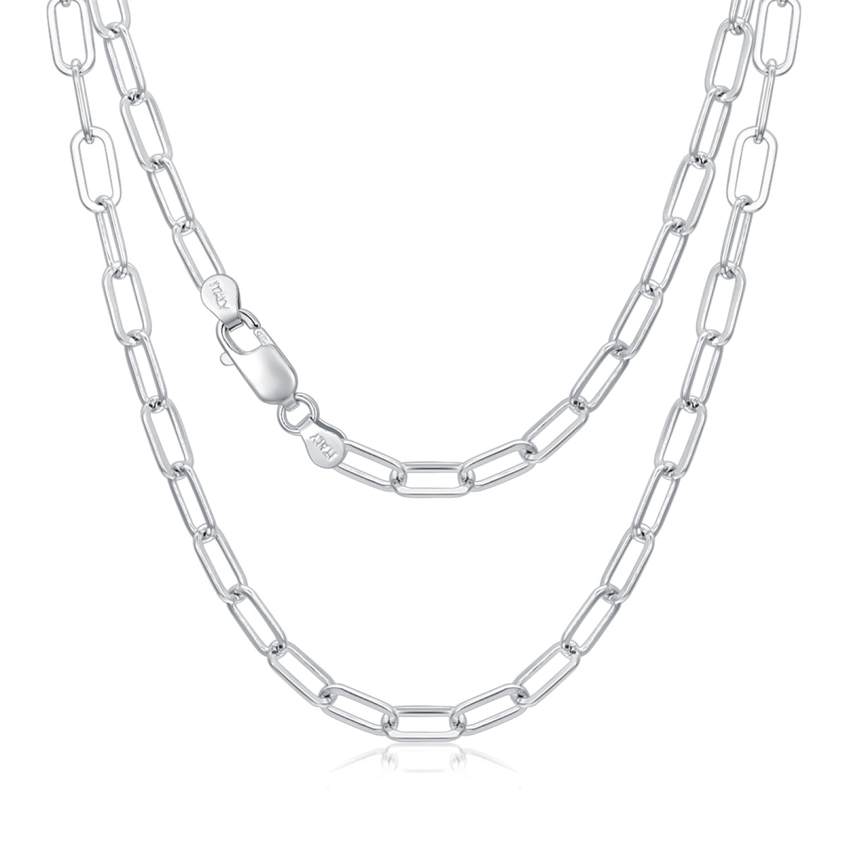 Sterling Silver Paperclip Chain Necklace-1