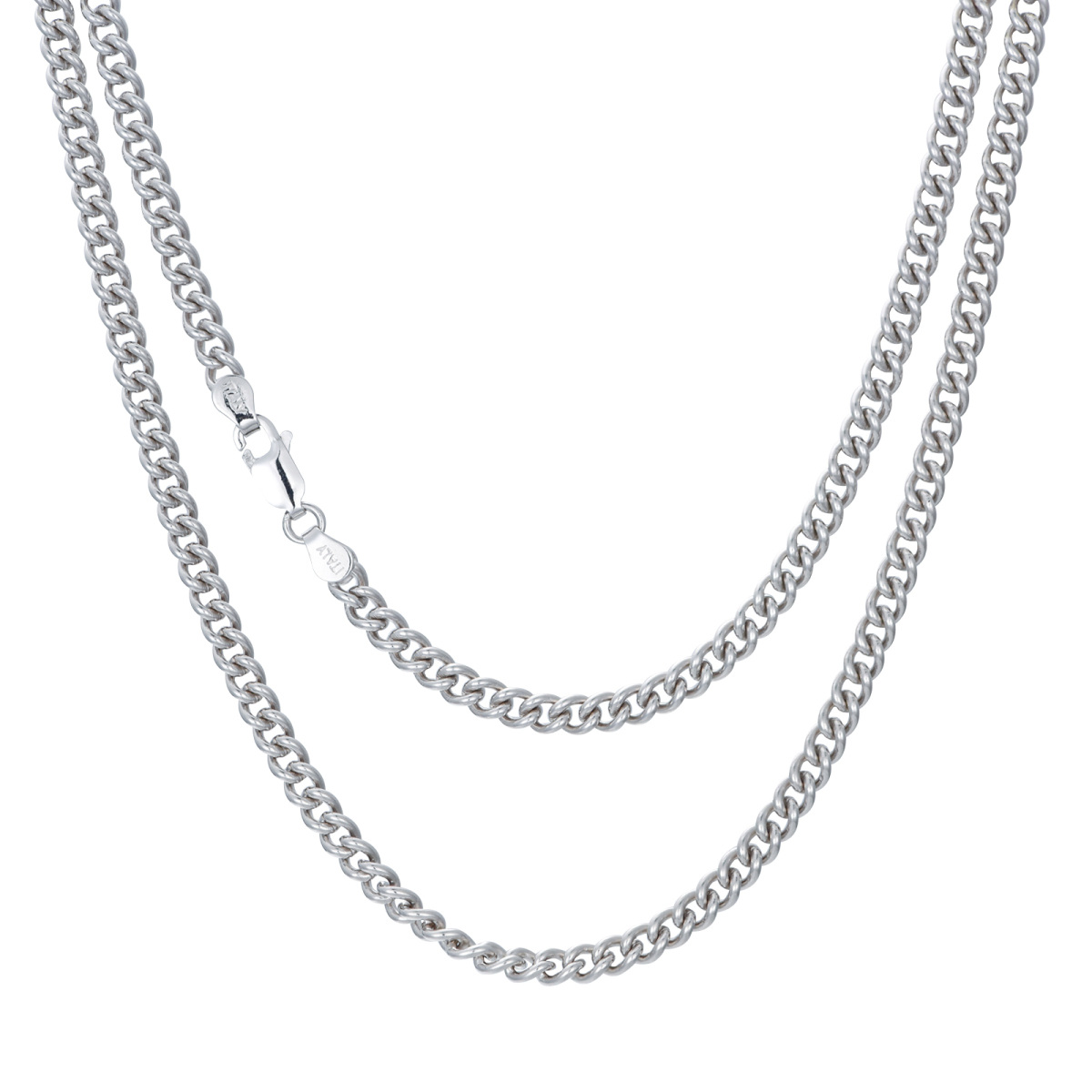 Sterling Silver Curb Link Chain Necklace in 18 Inches-1