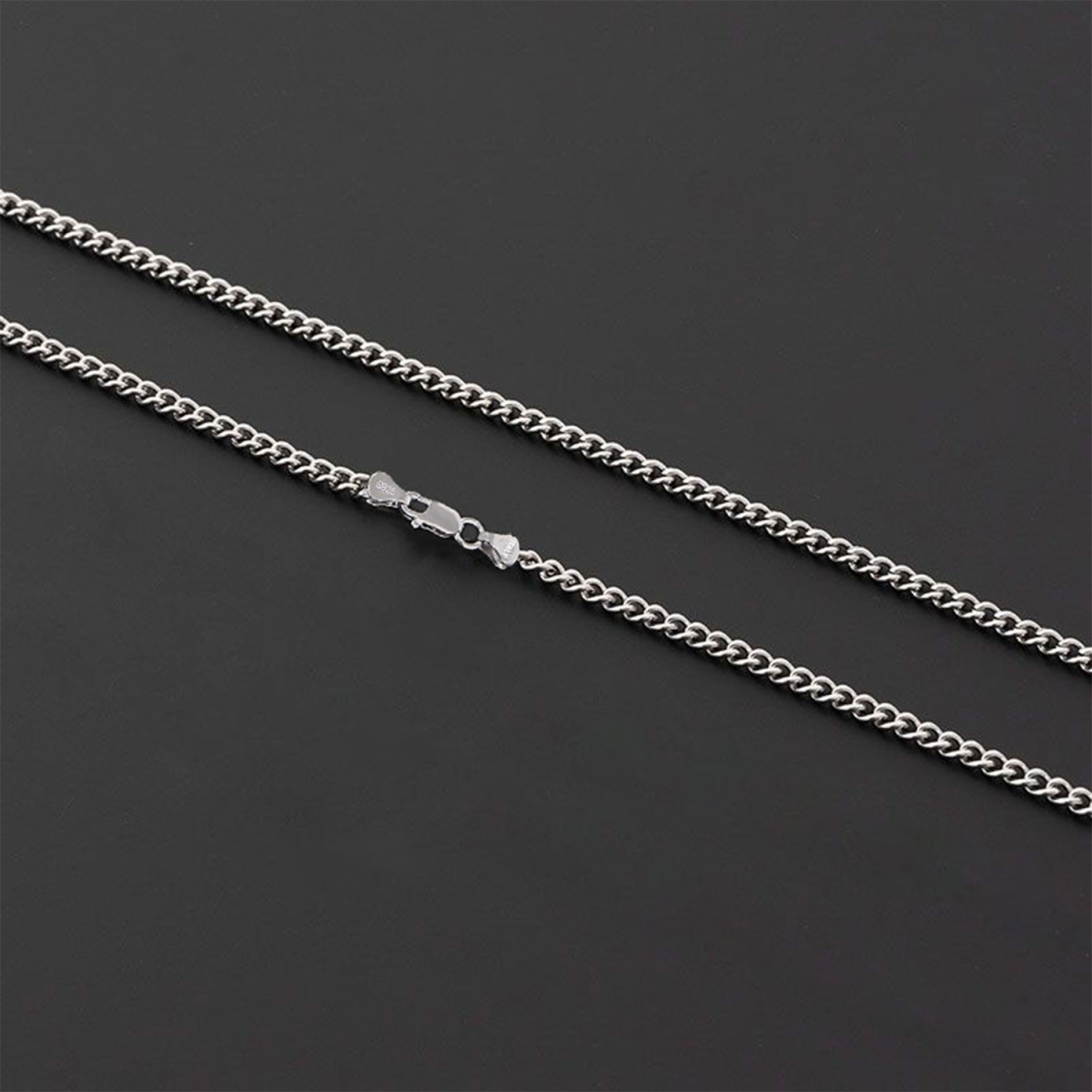 Sterling Silber Curb Link Kette Halskette in 18 Zentimeter-5