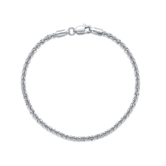 Bracelet chaîne en argent sterling de 2 mm en forme de chou-fleur