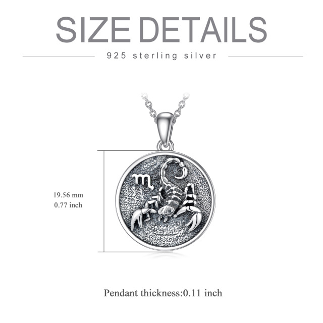 Sterling Silver Scorpio Pendant Necklace-5