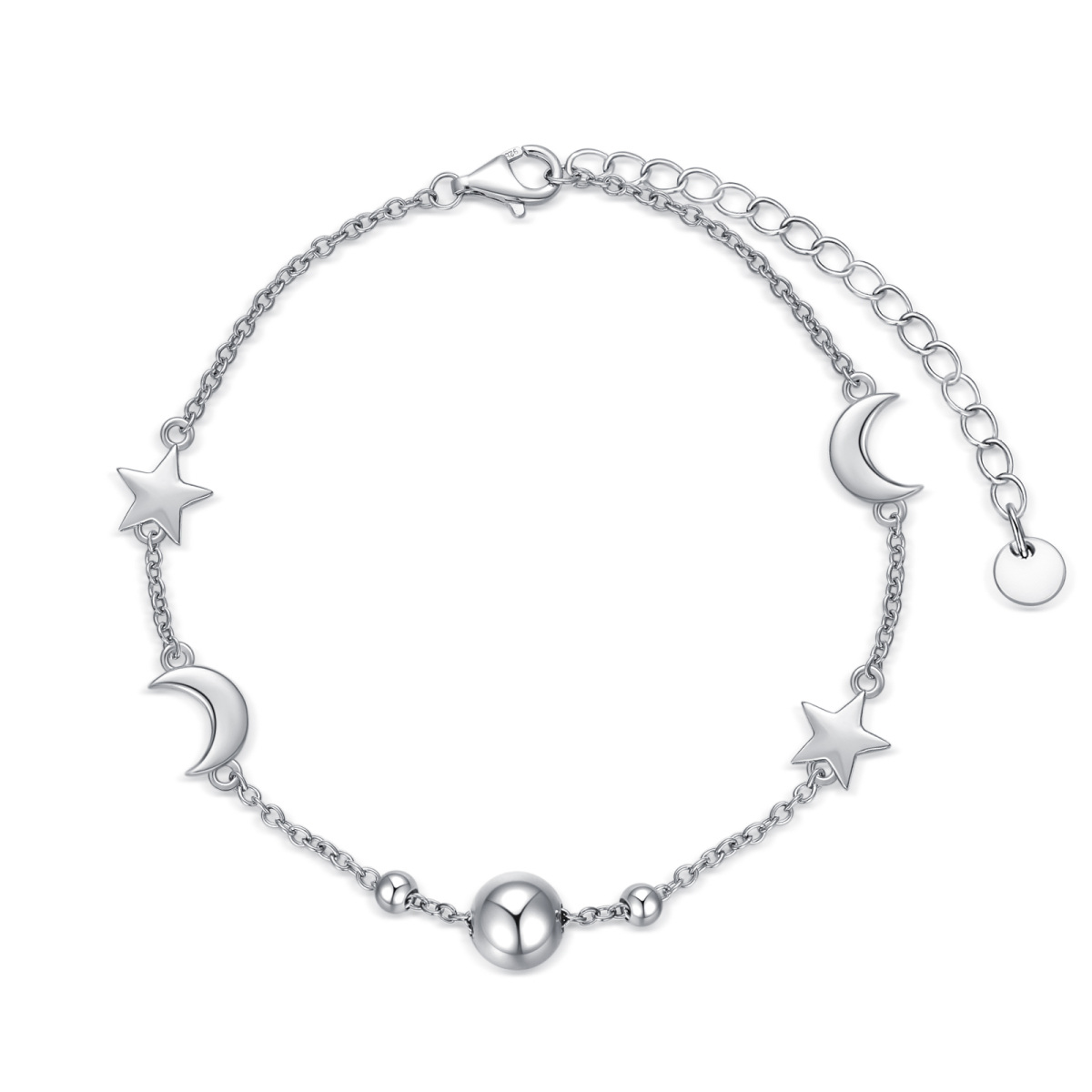 Sterling Silber Mond-Anhänger-Armband-1