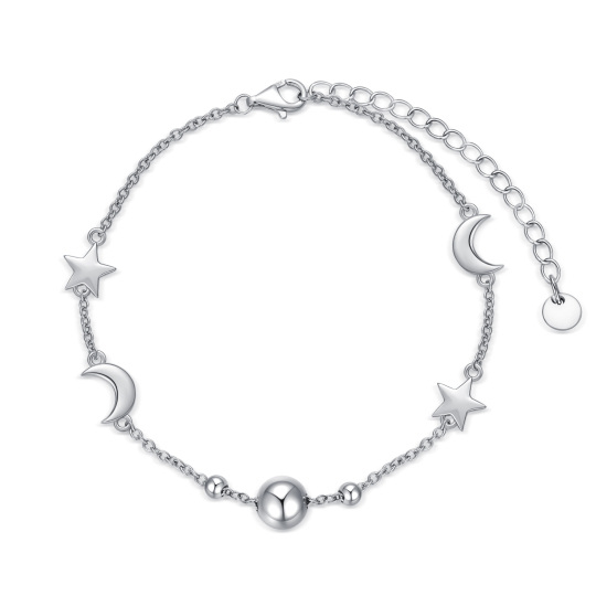 Bracelet pendentif lune en argent sterling