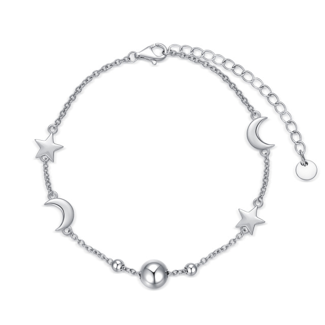 Sterling Silver Moon Pendant Bracelet-0