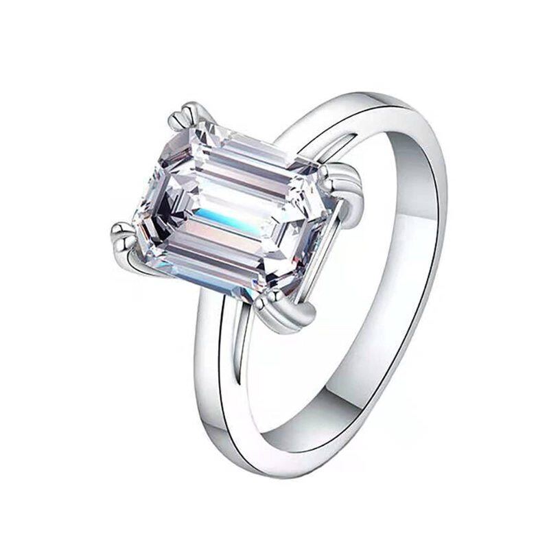 14K White Gold Princess-square Shaped Moissanite Square Engagement Ring