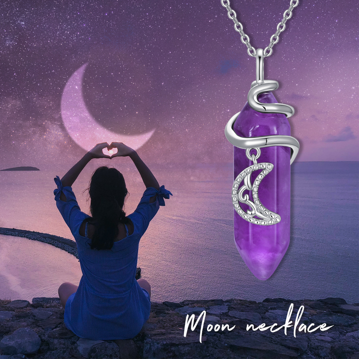 Collier en argent sterling avec pendentif en cristal de lune-6