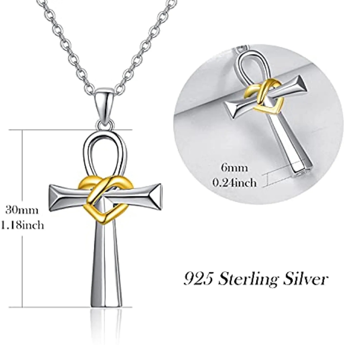 Sterling Silver Cross Pendant Necklace-5