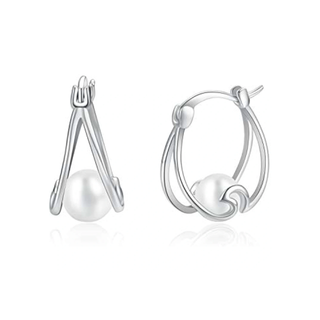 Boucles d'oreilles en argent sterling avec perles de forme circulaire-6