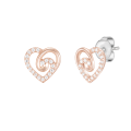 wholesale 14k Rose Gold Heart Swirl Moissanite Stud Earrings-0-0