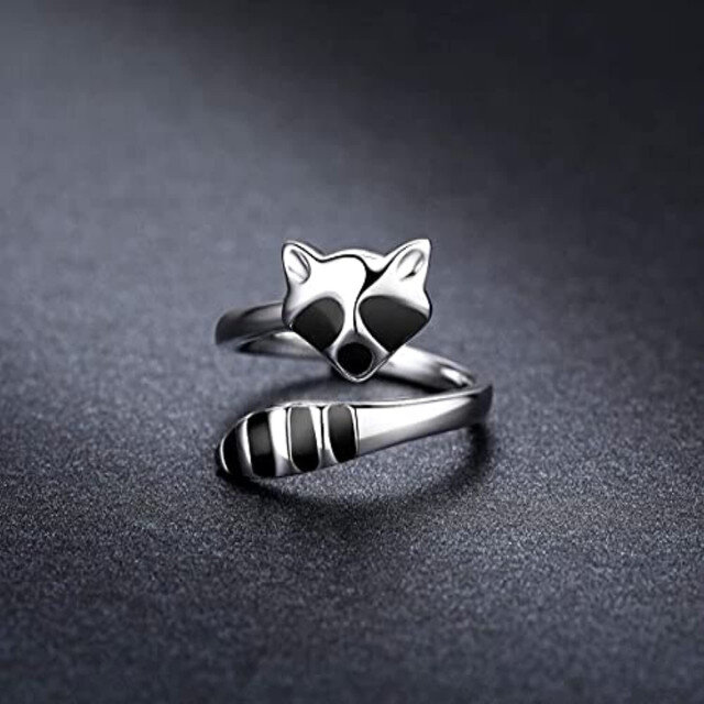 Sterling Silver Raccoon Open Ring-3