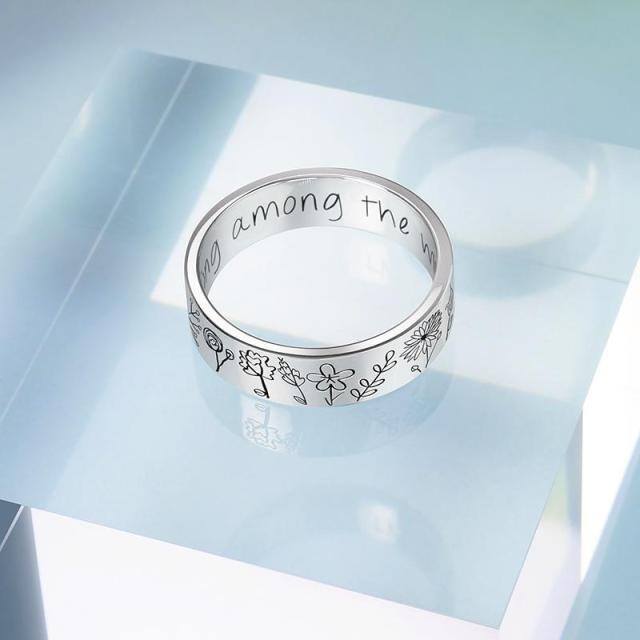 Bague marguerite en argent sterling-3