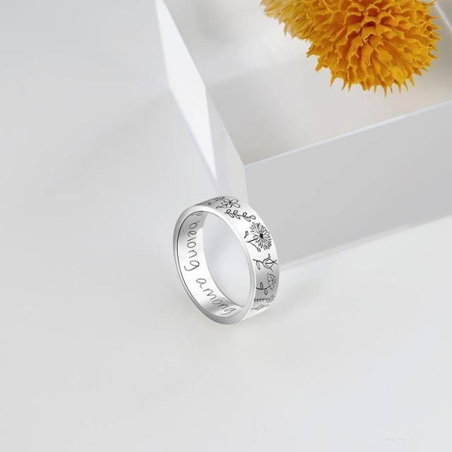 Bague marguerite en argent sterling-2