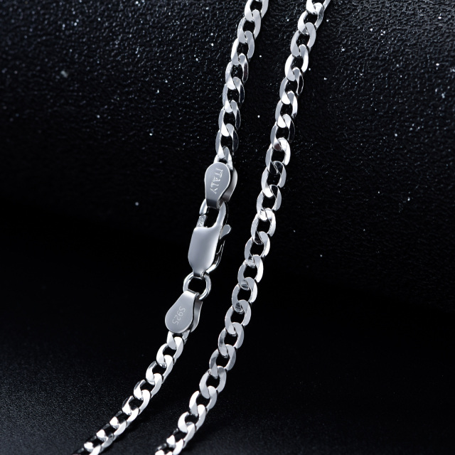 Sterling Silver Curb Link Chain Necklace-2