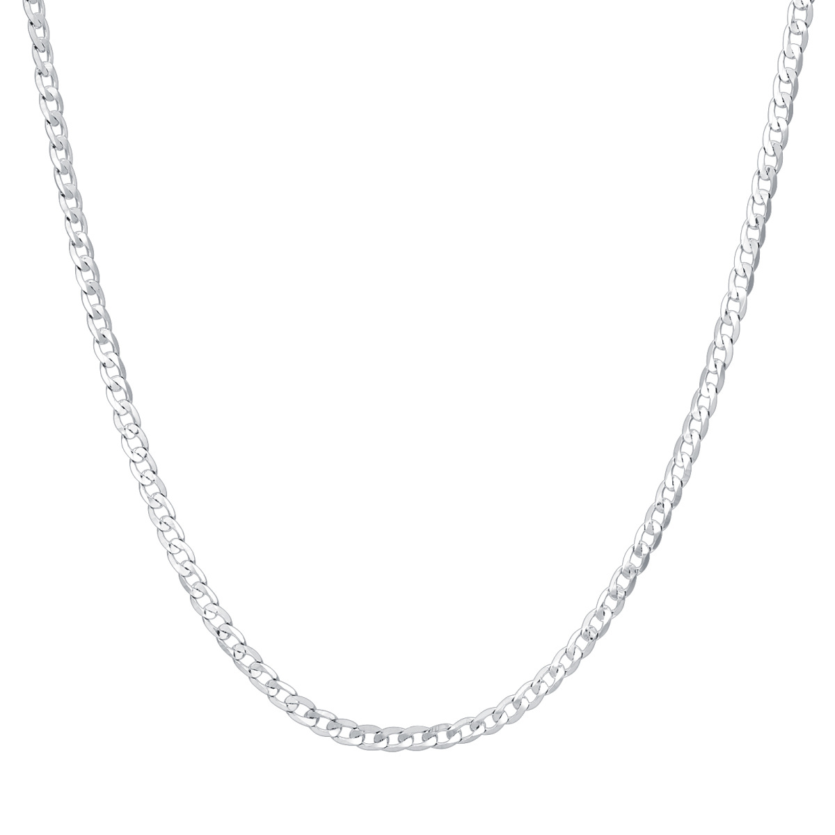 Sterling Silber Curb Link Kette Halskette-1
