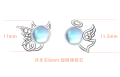 wholesale 925 Sterling Silver Devil Angel Stud Earrings With Blue Moonstone Cubic Zirconia For Women-0-7