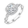 wholesale S925 Sterling Silver Wedding Ring with Diamond Accent Band-0-1