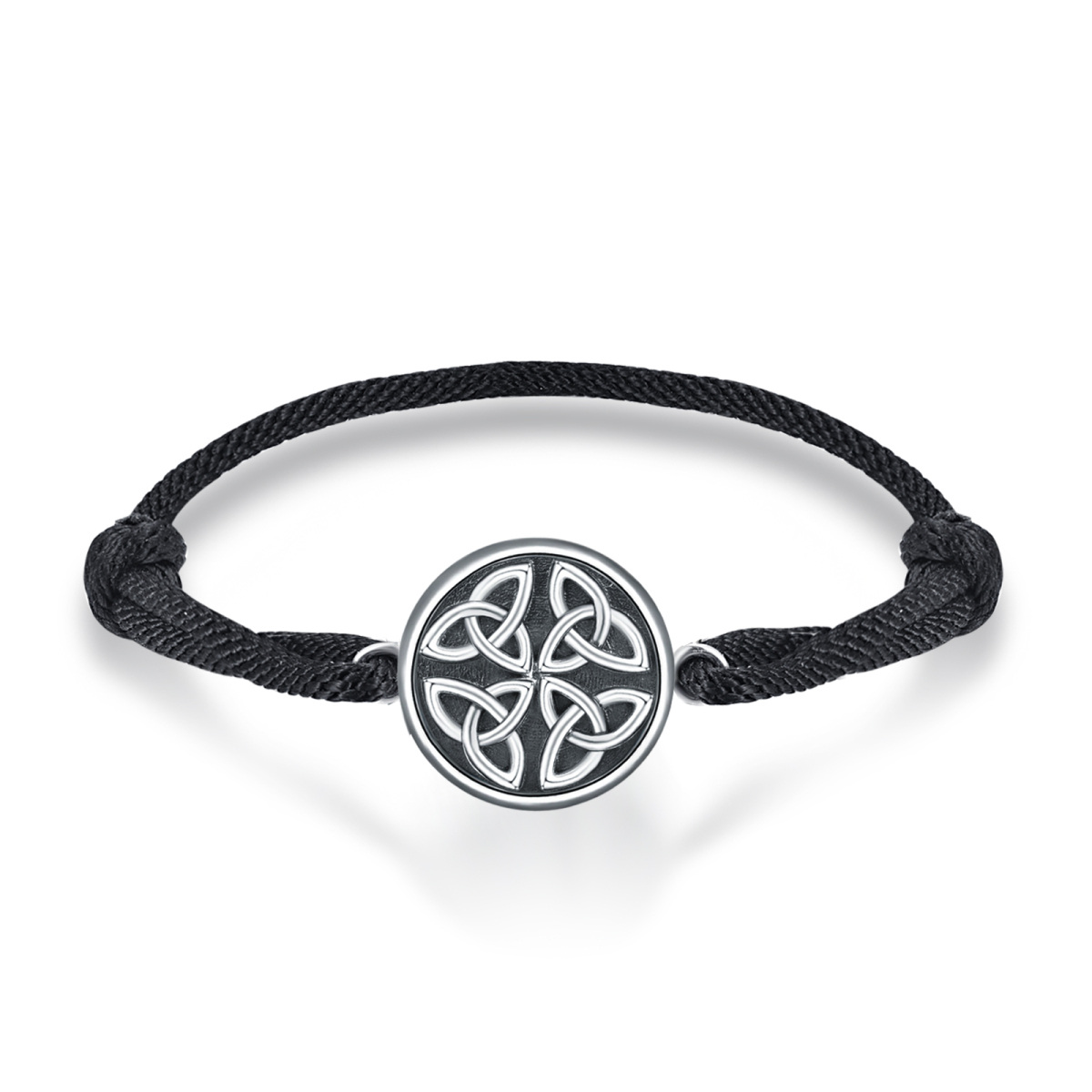 Pulsera de plata de ley nudo celta Triquetra colgante para los hombres-1