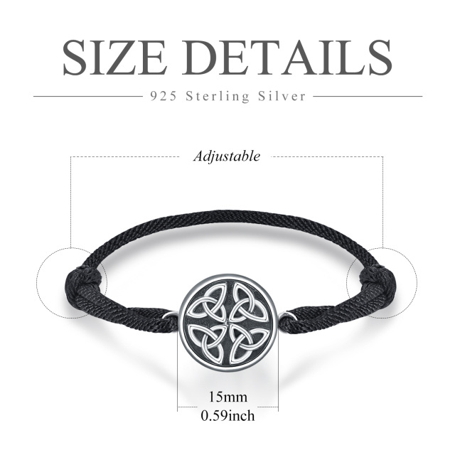 Sterling Silber Keltischer Knoten Triquetra Anhänger Armband für Männer-4