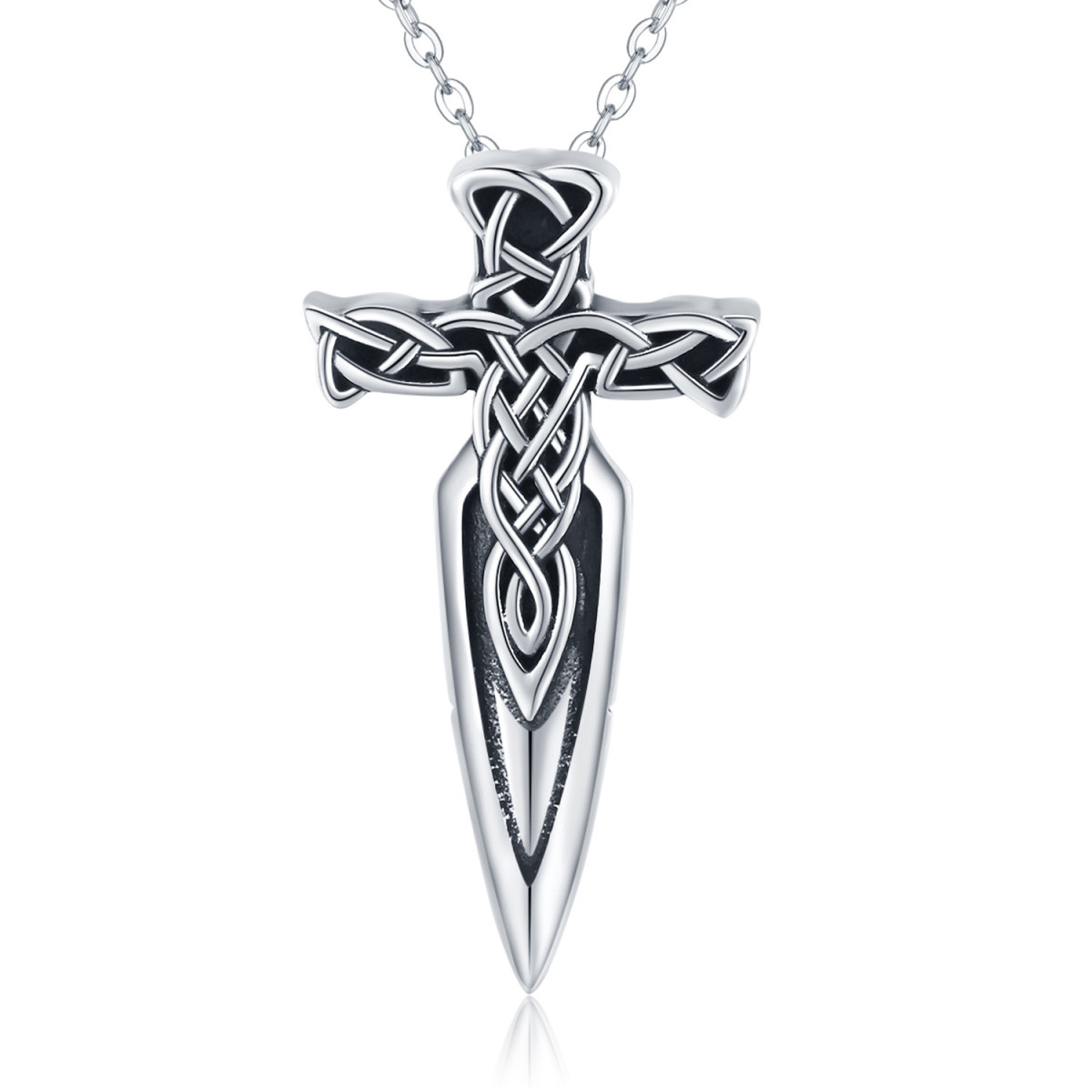 Sterling Silver Sword Pendant Necklace for Men-1