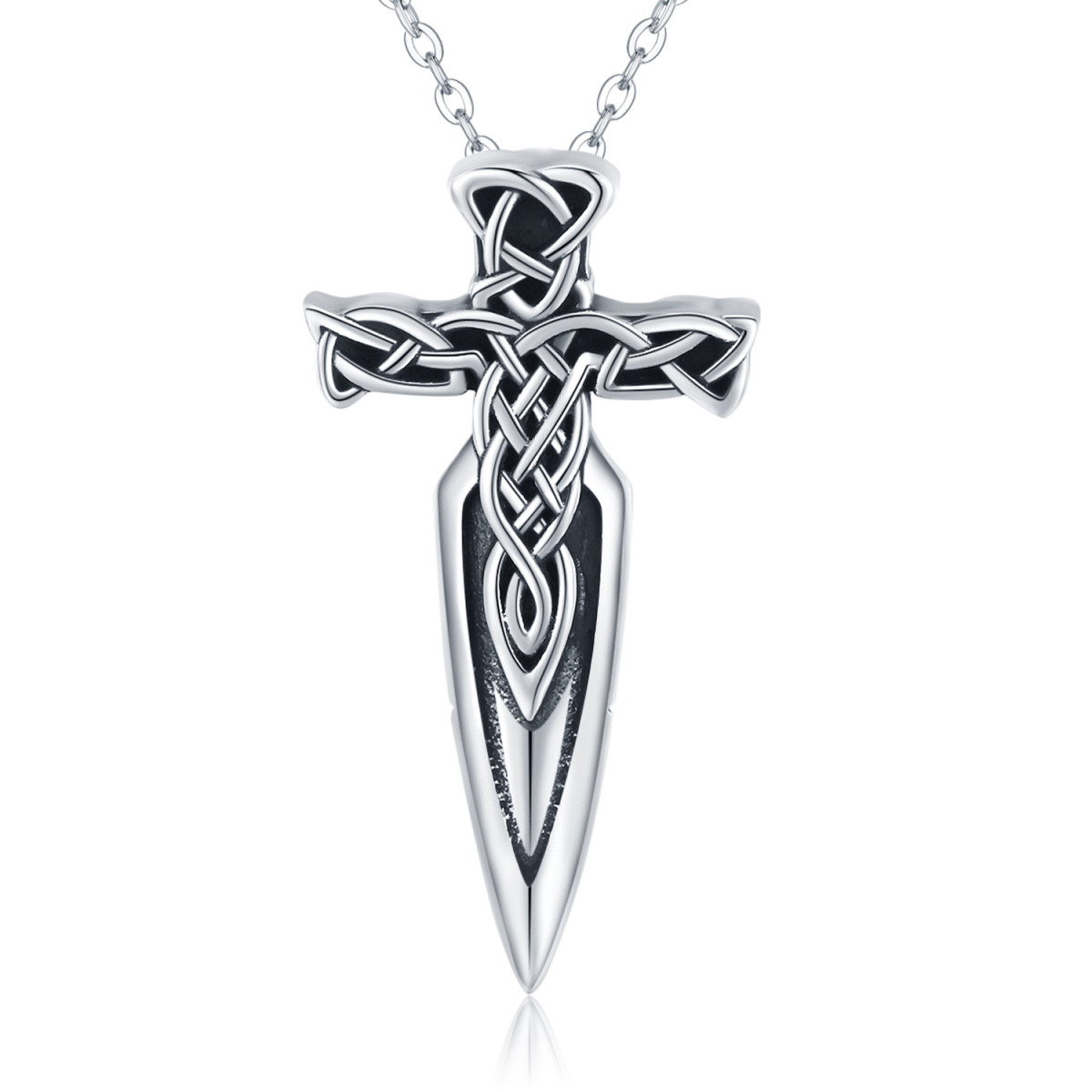 Collier pendentif épée en argent sterling pour hommes-1