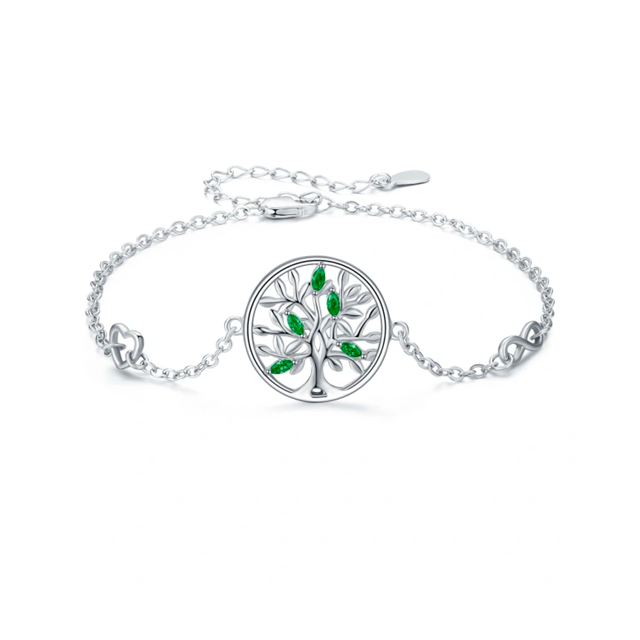 Sterling Silver Tree Of Life Pendant Bracelet-1