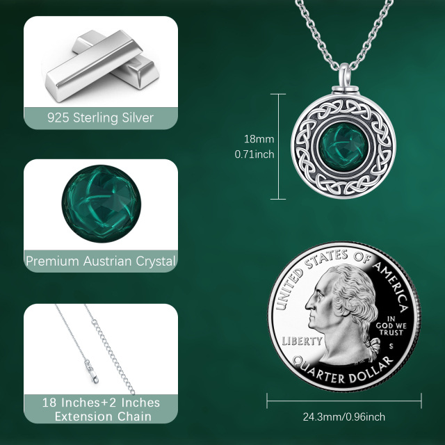Sterling Silber Crystal Celtic Knot Urn Halskette-4