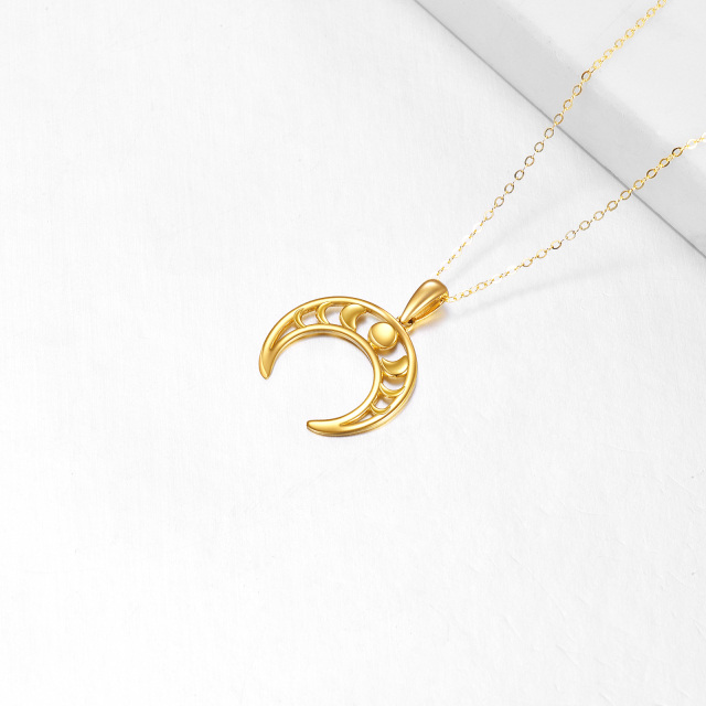 Collar Colgante Luna Oro 14K-1