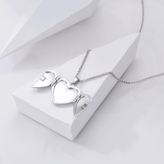 Collier personnalisé avec médaillon photo en argent sterling en forme de cœur pour père et fille, cadeau de vacances-4