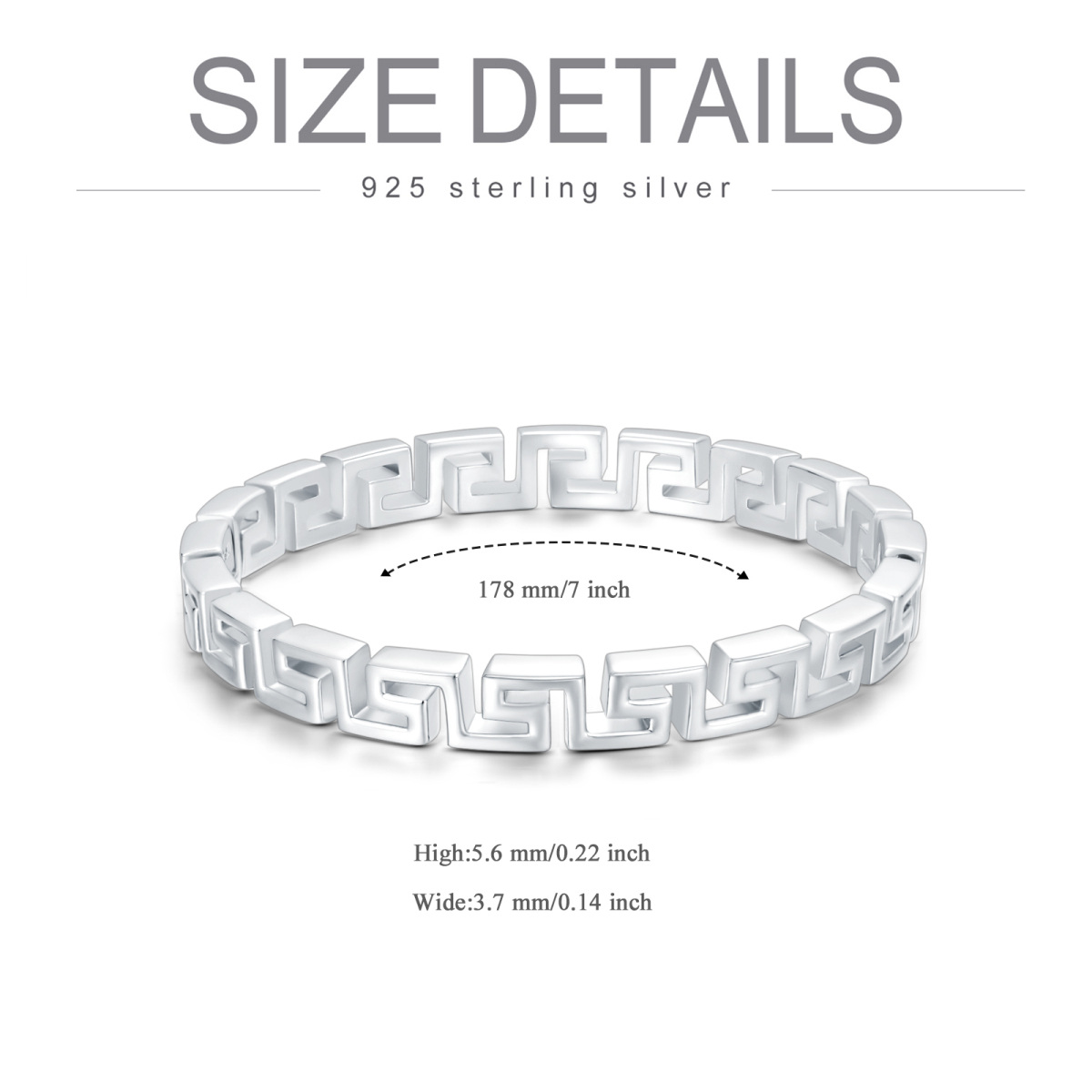 Sterling Silver Key Engraved Bangle-4