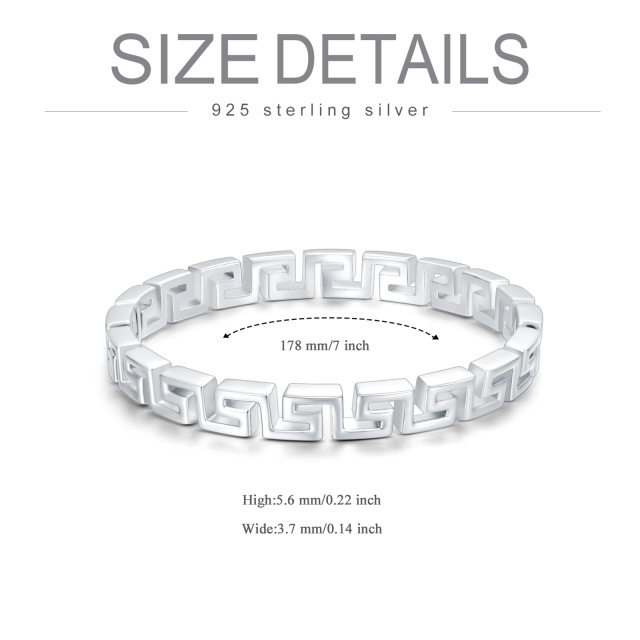 Sterling Silver Key Engraved Bangle-3