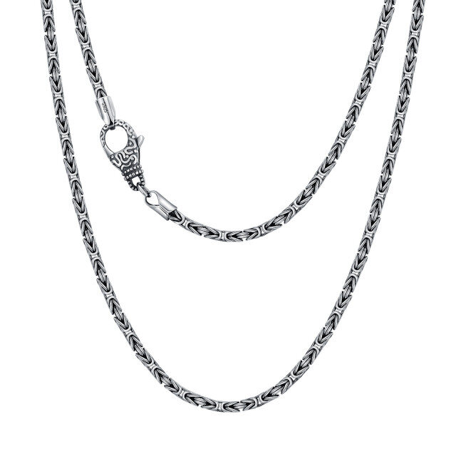 Sterling Silver Byzantine Chain Necklace-0