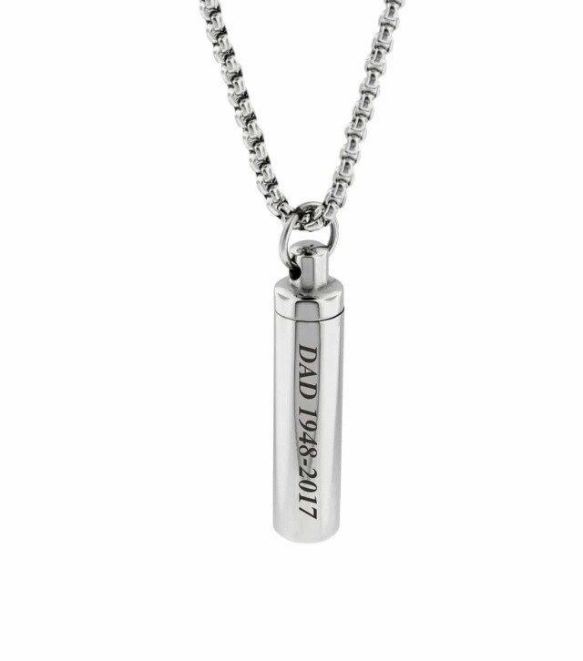 Sterling Silver Personalized Engraving & Bar Pendant Necklace-1