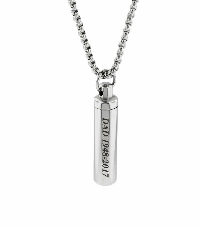 Sterling Silver Personalized Engraving & Bar Pendant Necklace-3