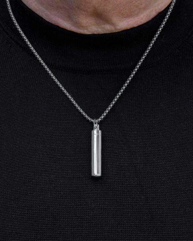 Collier en argent sterling avec gravure personnalisée et pendentif en forme de barre-1