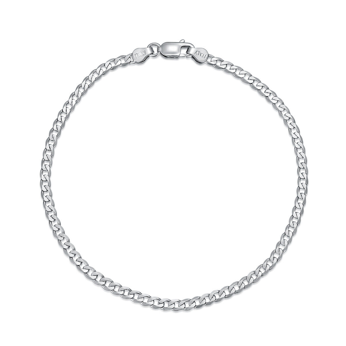 Sterling Silver Curb Link Chain Bracelet-1