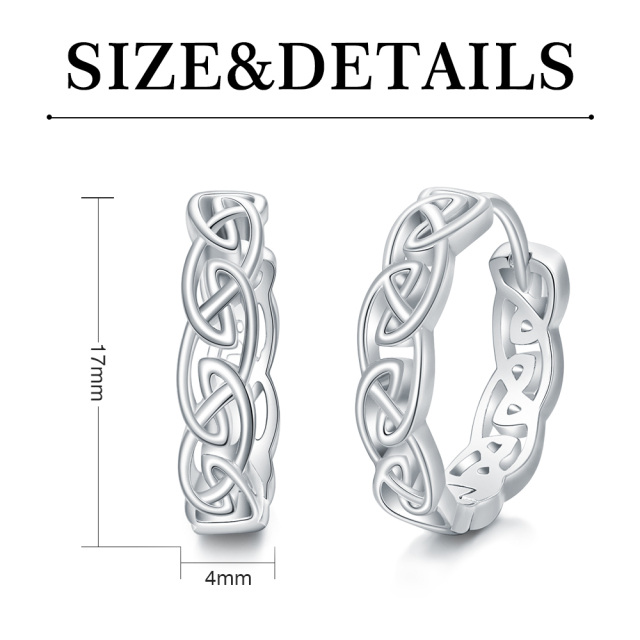 Sterling Silver Celtic Knot Hoop Earrings-7