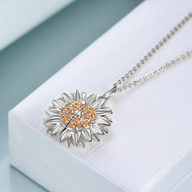 You are My Sunshine Sunflower Necklace in Rose Gold Sterling Silver-2