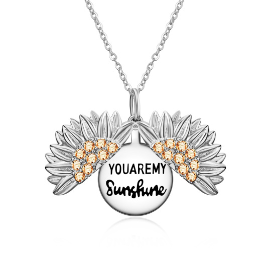 „You are My Sunshine“-Sonnenblumen-Halskette aus Roségold und Sterlingsilber