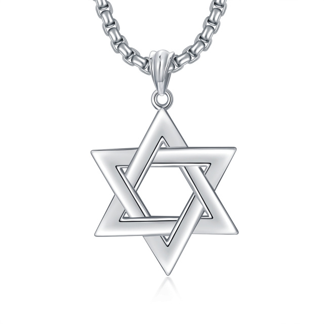 Star of David Necklace in Sterling Silver-0